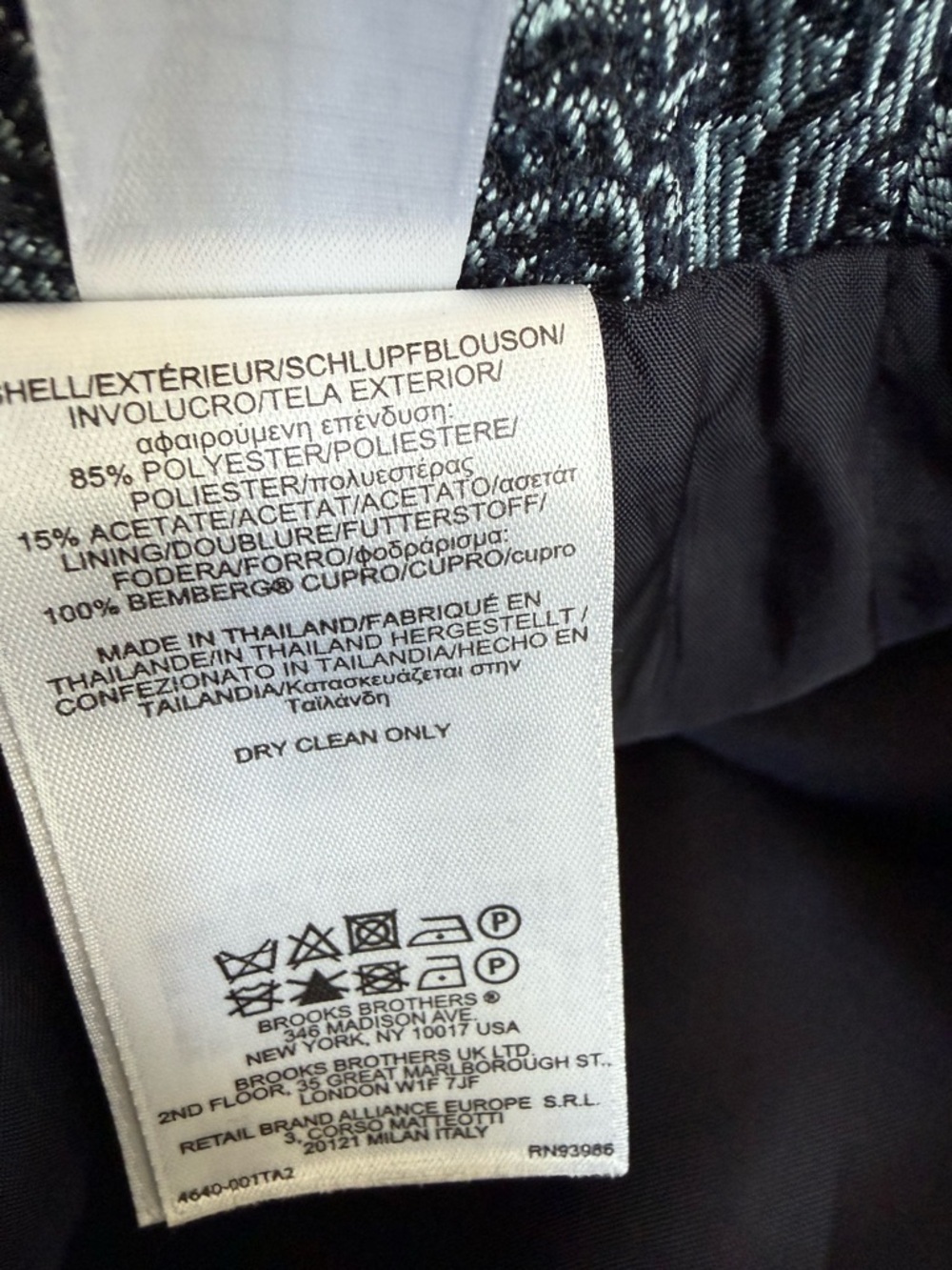 Brooks Brothers Blue Geometric-Print Pencil Skirt - Picture 7 of 7